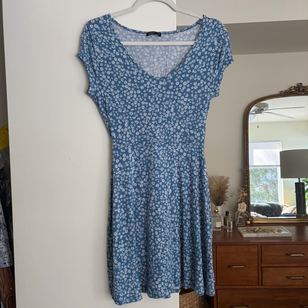 Cotton on Floral Blue Dress